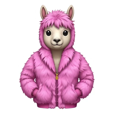 pink llama fur jacket sticker