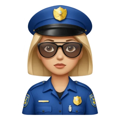woman police with sunglasses sticker