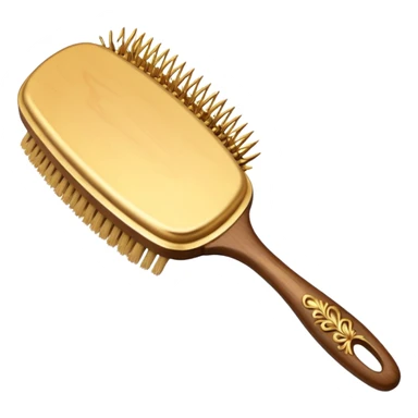 golden hair brush sticker