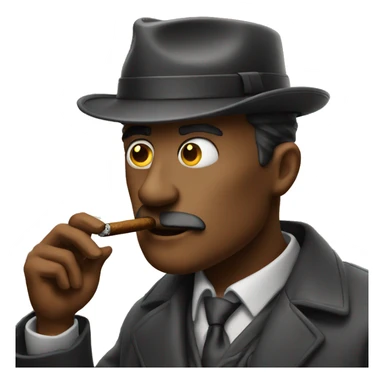 Detective smoking cigar sticker