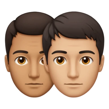 a man with two faces, half of the face looking right, half of the other part looking left sticker