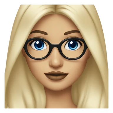 blonde kylie jenner with blue eyes and glasses  sticker