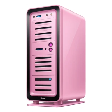 baby pink gaming pc tower sticker