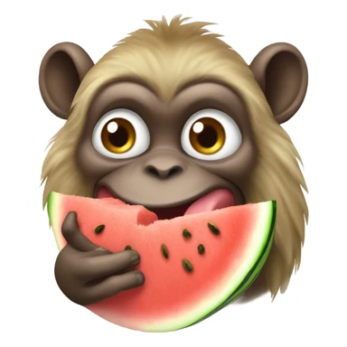 Monkey eating watermelon  sticker