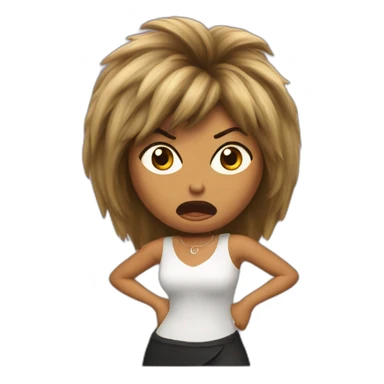 angry tina turner sticker