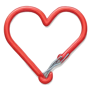 paper clip heart  sticker