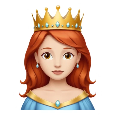 red  haired brown princess sticker
