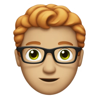 man with red hair and green eyes and glasses sticker
