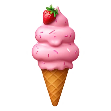 strawberry Ice cream with pink sprinkles  sticker