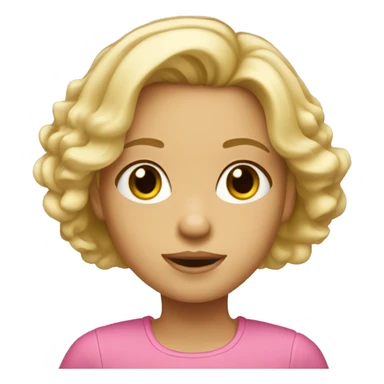 little blonde girl with short hair blowout sticker