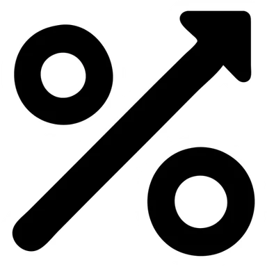 Minimalist design with two circles and a diagonal arrow, solid black fill, arrow thicker, transparent background. sticker