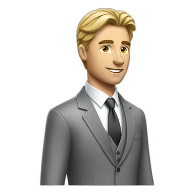 Posh-man-with-gray-suit-and-200-euro-cash sticker