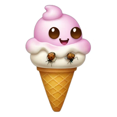icecream with bugs sticker