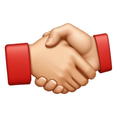 Handshake emoji but one hand is red and the other is brown sticker