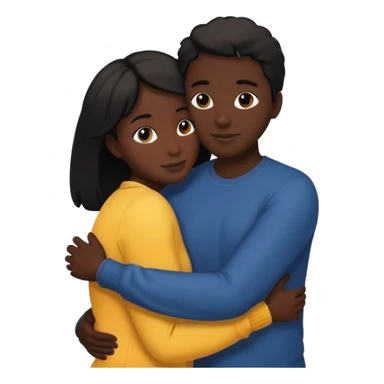 Two people hugging. They are facing each other. Silhouette only.  sticker