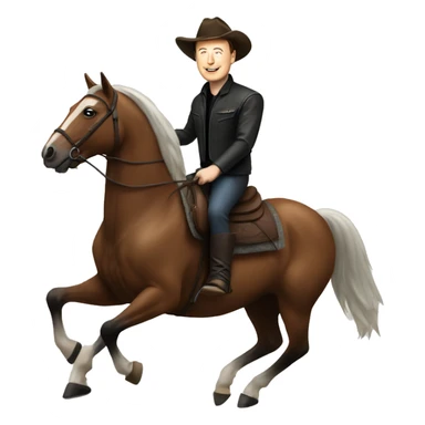 elon musk riding a horse sticker