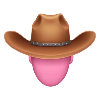 Cow boy hat that is pink and has a crown  sticker