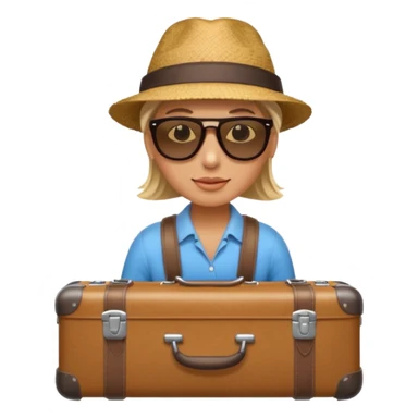 photorealistic tourist with a suitcase sticker