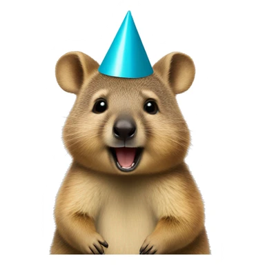 cute quokka wearing a party hat sticker