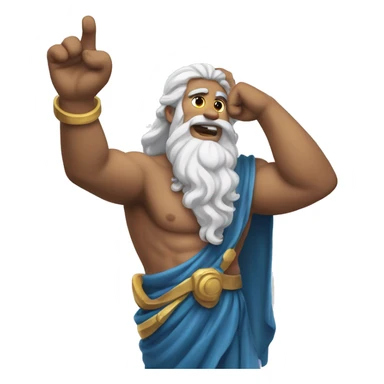Zeus, making a "call me" phrase with his hand sticker