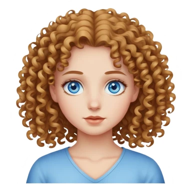 Dziewczyna z niebieskimi oczami kręconymi włosami  sticker