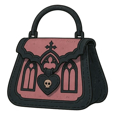 pink and black gothic purse sticker