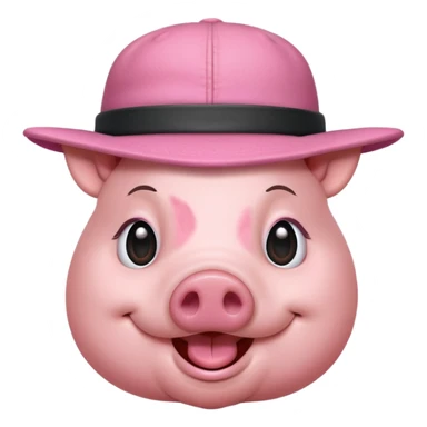 pig wear hat sticker