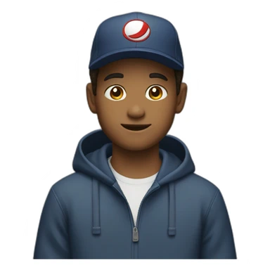 Boy with cap rotate back sticker