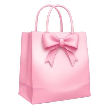 light pink shopping bag with bow sticker