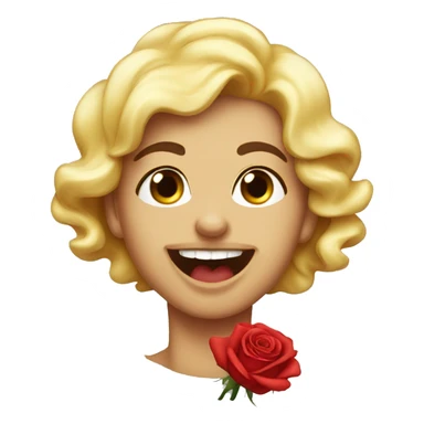 flirty rose in mouth sticker