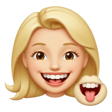 Flirty emoji licking top teeth  sticker