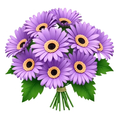 bouquet Lavender Gerbera Daisy, luxuriant, leaf, bud sticker