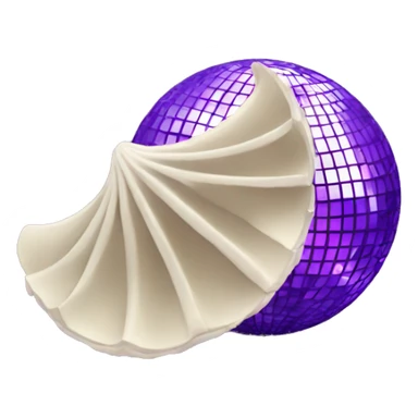 purple disco ball with clam shell sticker