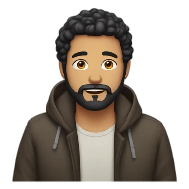 man, black hair, 30 years olds and a beard sticker