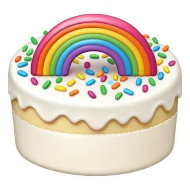 white cake with rainbow sprinkles sticker