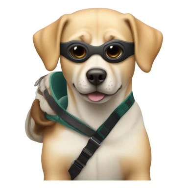 Dog with a ski mask and draco  sticker