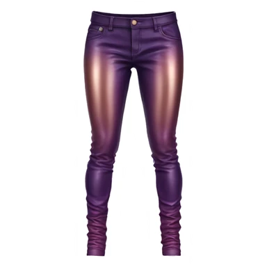 Realistic pair of rose gold to dark purple ombre leather pants isolated.  sticker