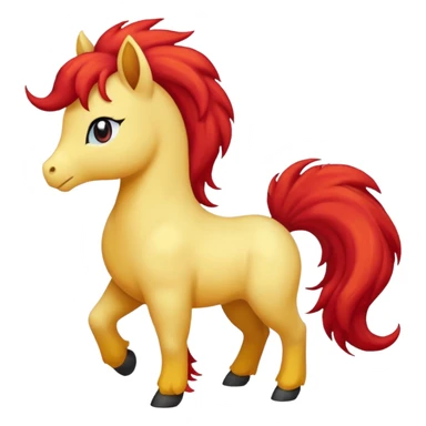 ponyta pokemon (yellow body, red mane, red tail) sticker