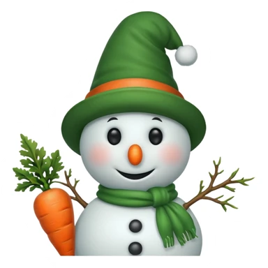 snowman wearing green hat sticker