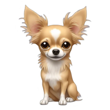 Long hair sand chihuahua named rhapsody sticker