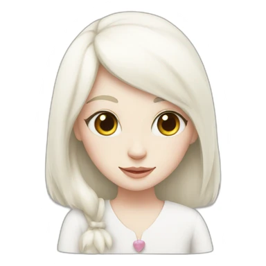 white cat and girl sticker