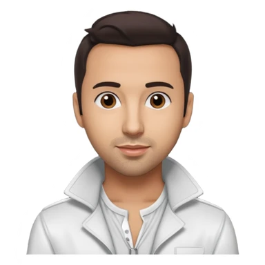 Howie Dorough from Backstreet Boys with dark brown hair, white outfit sticker