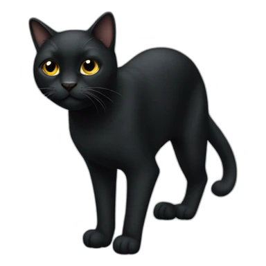 black-cat-full-body-no-tail sticker