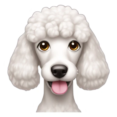 White poodle with pink nose and straight hair sticker