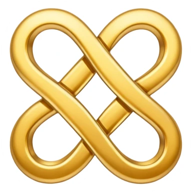 One infinity symbol made of gold sticker