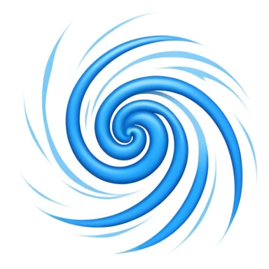 Strong blue wind blowing with visible air currents and motion lines sticker