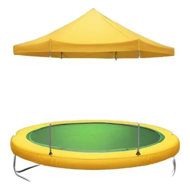 Trampoline with a tent sticker