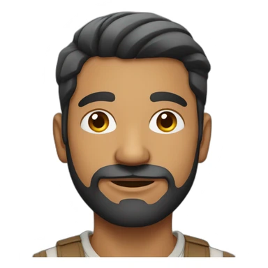 indian man with undercut hair style in casual dress with low facial hair sticker