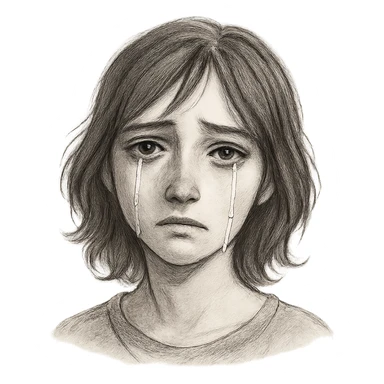 melancholy, teary eyes sticker