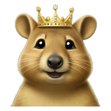 cute quokka wearing a goldecrown with diamonds on it  sticker